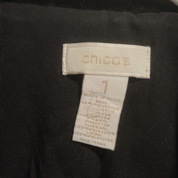 Chico's Gold & Gray Velvet Jacquard Blazer, Size 1 - Picture 4 of 6